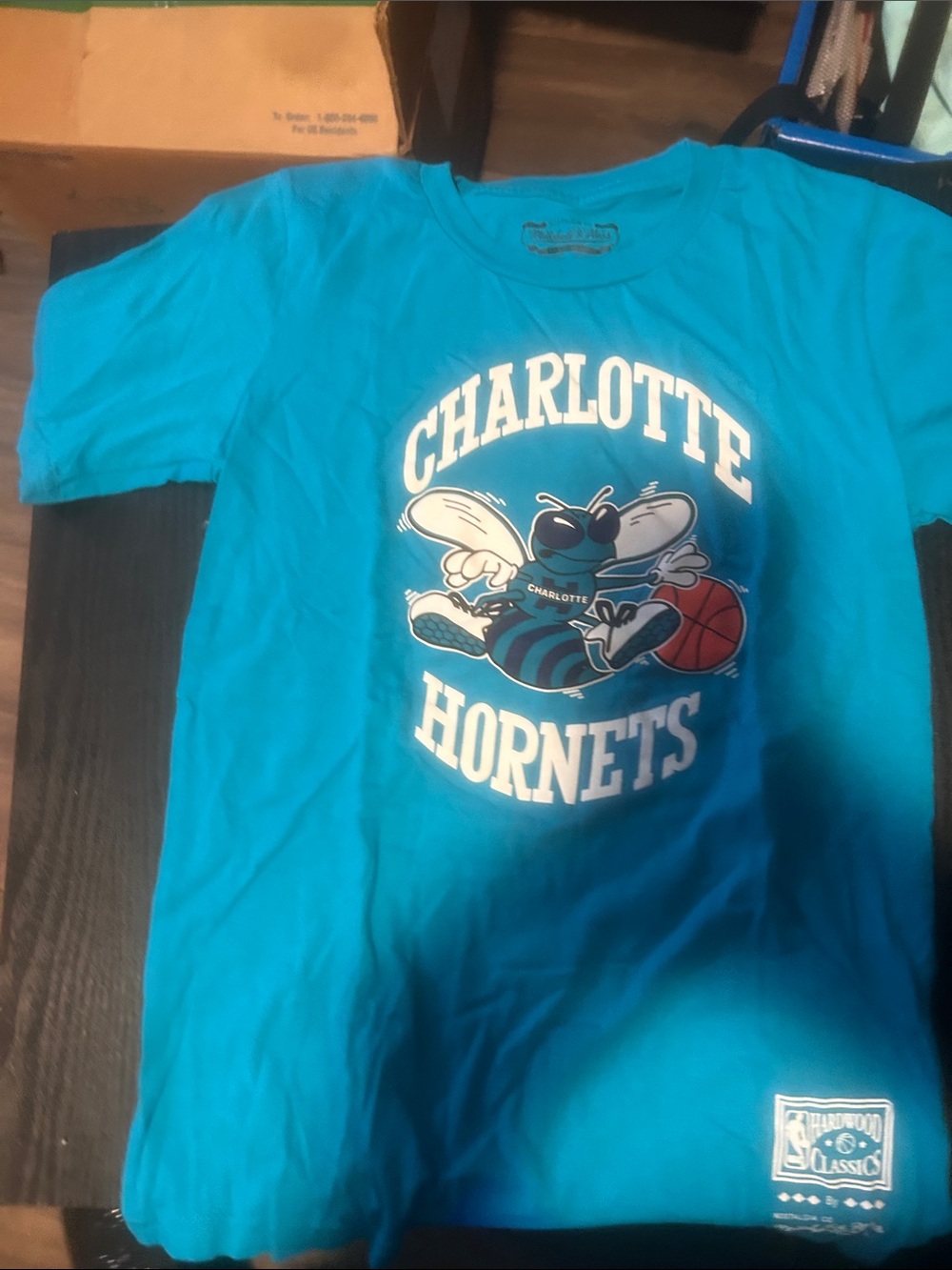 Mitchell & Ness Charlotte Hornets Teal Graphic Tee